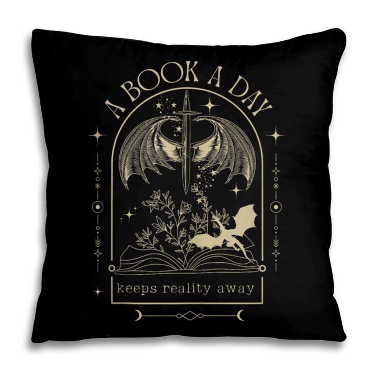 Vintage A Book a Day Keeps Reality Away Spicy Book Readers Pillowcase