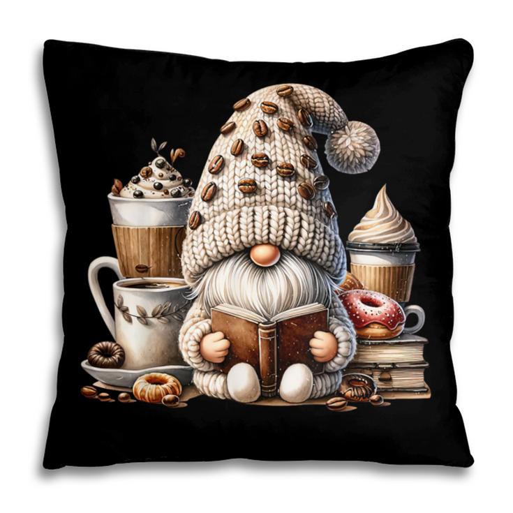 Vintage Cute Gnome Reading Book Coffee Latte Men Women Kids Pillowcase