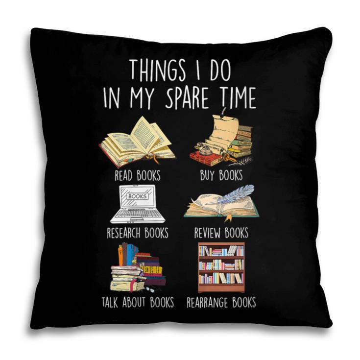 Vintage Retro Things I Do In My Spare Time Books Pillowcase