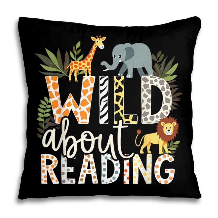 Wild About Reading Animals And Book Lovers Pillowcase
