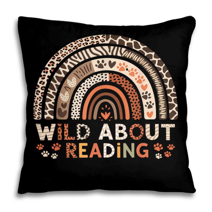 Wild About Reading Books Reader Lover Library Day Librarian Pillowcase
