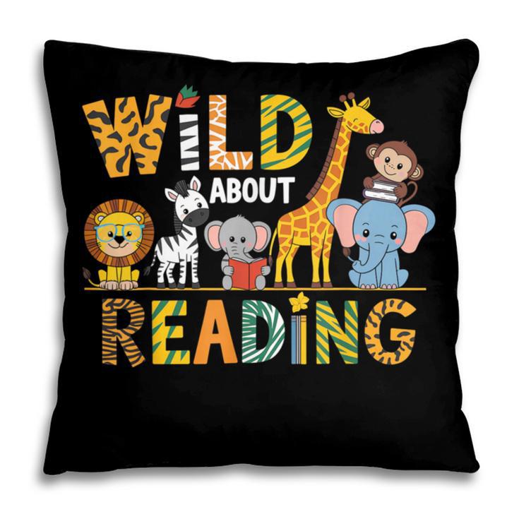Wild About Reading Kid Love Wild Animal Books Back To School Pillowcase