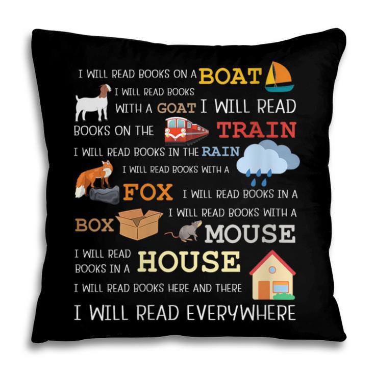 I Will Read Books On a Boat & Everywhere Reading Pillowcase