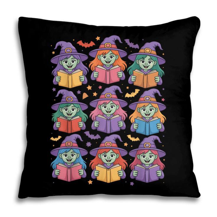 Witches Reading Books Halloween Cute Teens Kids Pillowcase