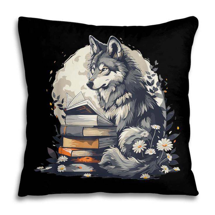 Wolf Reading Book Librarian Library Wolves Pillowcase Wolf Reading Book Librarian Library Wolves Pillowcase