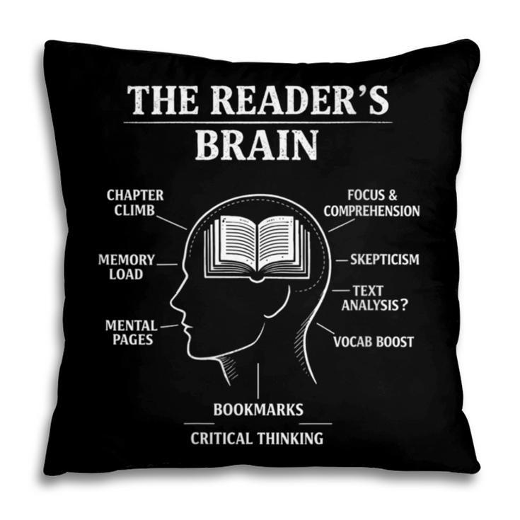 Women's The Reader’s Brain Book Lover Reading Diagram Graphic Pillowcase Women's The Reader’s Brain Book Lover Reading Diagram Graphic Pillowcase