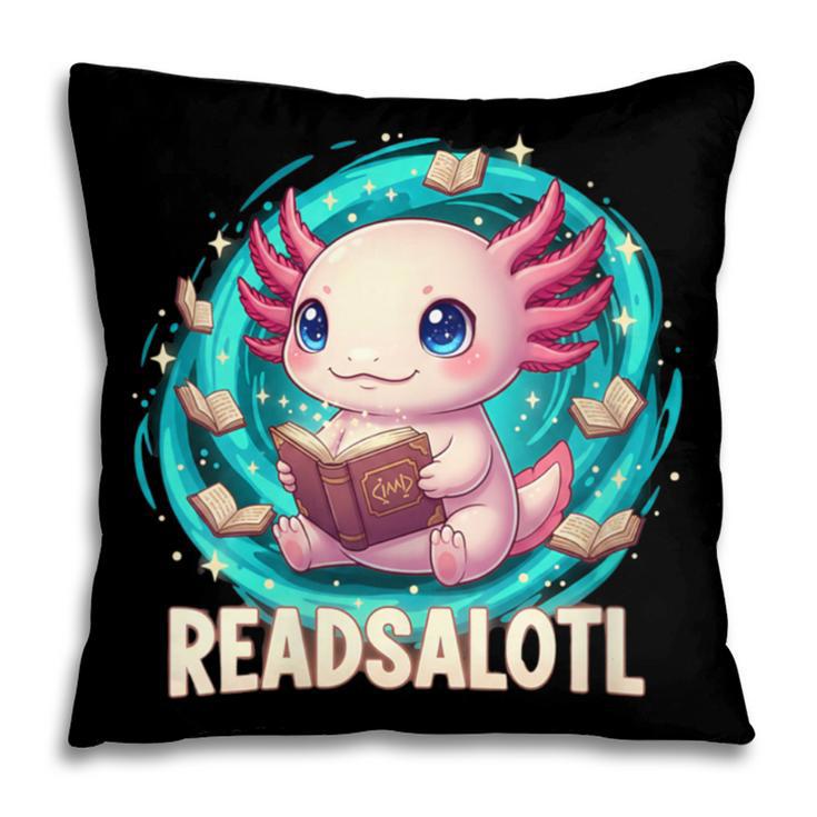 Women's Readsolotl Kawaii Axolotl Reading Book Lover Pillowcase Women's Readsolotl Kawaii Axolotl Reading Book Lover Pillowcase