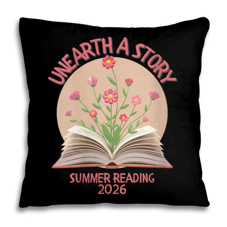 Women's Unearth a Story 2026 Summer Reading Program Flowers Book Pillowcase Women's Unearth a Story 2026 Summer Reading Program Flowers Book Pillowcase