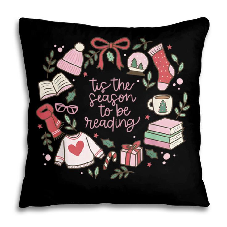 Xmas Tis The Season To Be Reading Books Pajamas Pillowcase