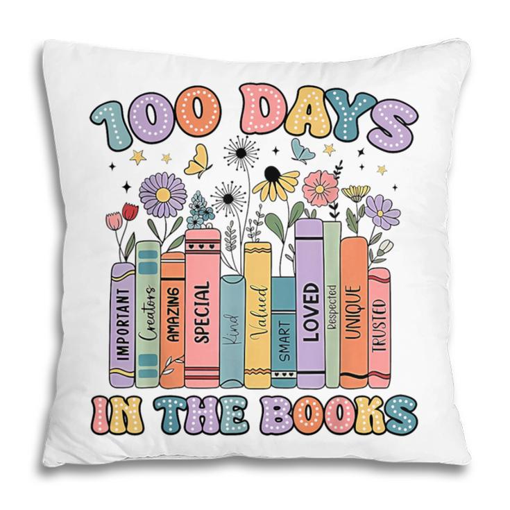 100 Days In The Books Reading Teacher 100th Day Of School Pillowcase
