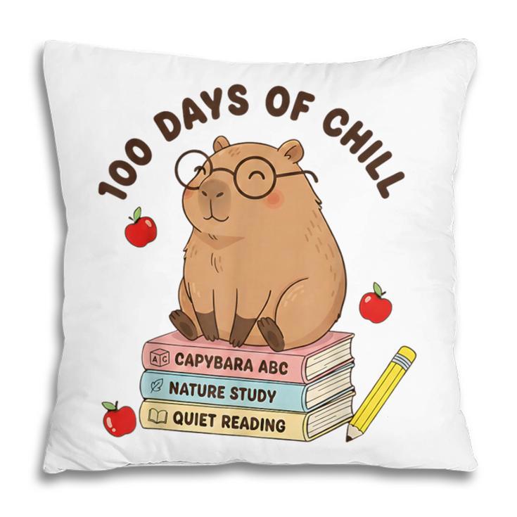 100 Days Of Chill Cute Capybara School Book Lover Pillowcase 100 Days Of Chill Cute Capybara School Book Lover Pillowcase