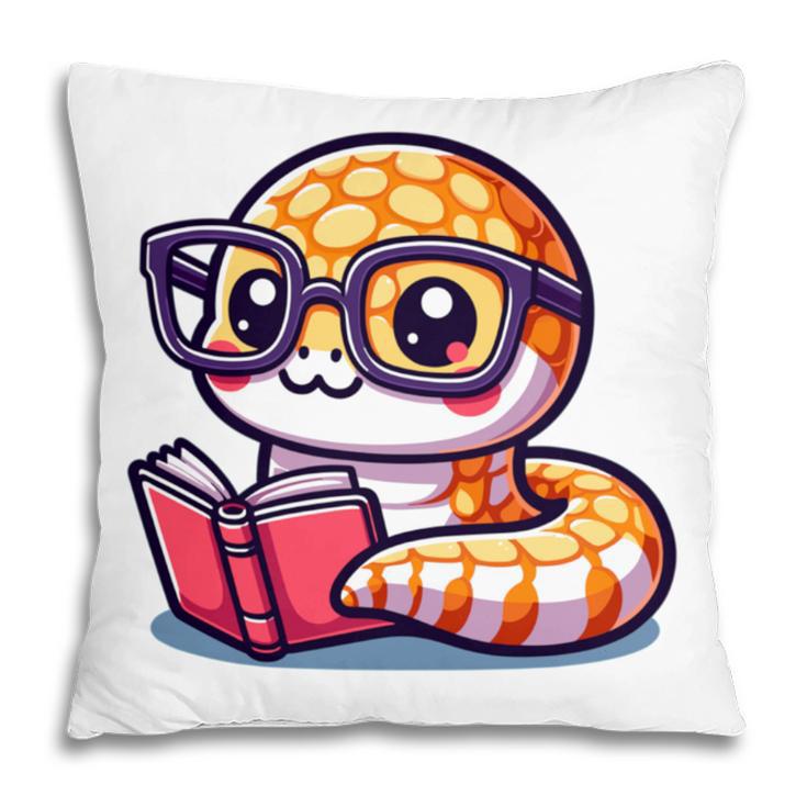 Adorable Book Lover Rattlesnake With Reading Glasses Cute Pillowcase Adorable Book Lover Rattlesnake With Reading Glasses Cute Pillowcase