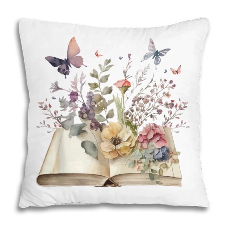 Book Flowers And Butterfly Beautiful Reading Reader Graphic Pillowcase