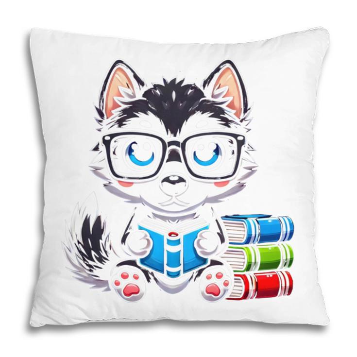Book Lover Reading Husky Dog Pillowcase Book Lover Reading Husky Dog Pillowcase