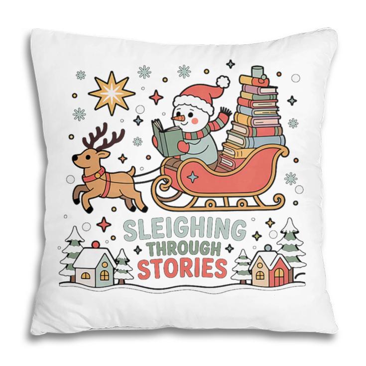 Book Lovers Winter Sleighing Through Stories Tee Premium Tri-Blend Pillowcase Book Lovers Winter Sleighing Through Stories Tee Premium Tri-Blend Pillowcase