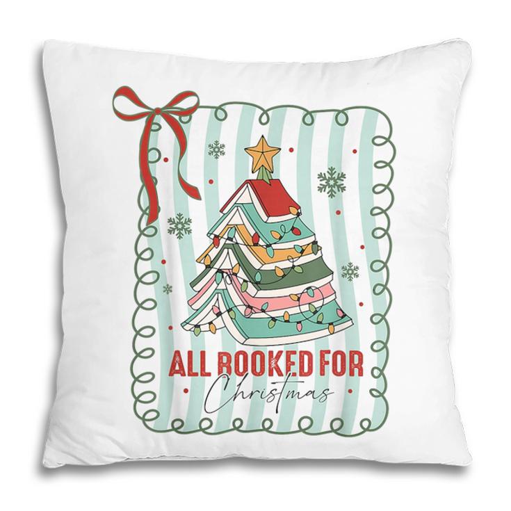 All Booked For Christmas Book Xmas Tree Coquette Bow Lights Pillowcase All Booked For Christmas Book Xmas Tree Coquette Bow Lights Pillowcase