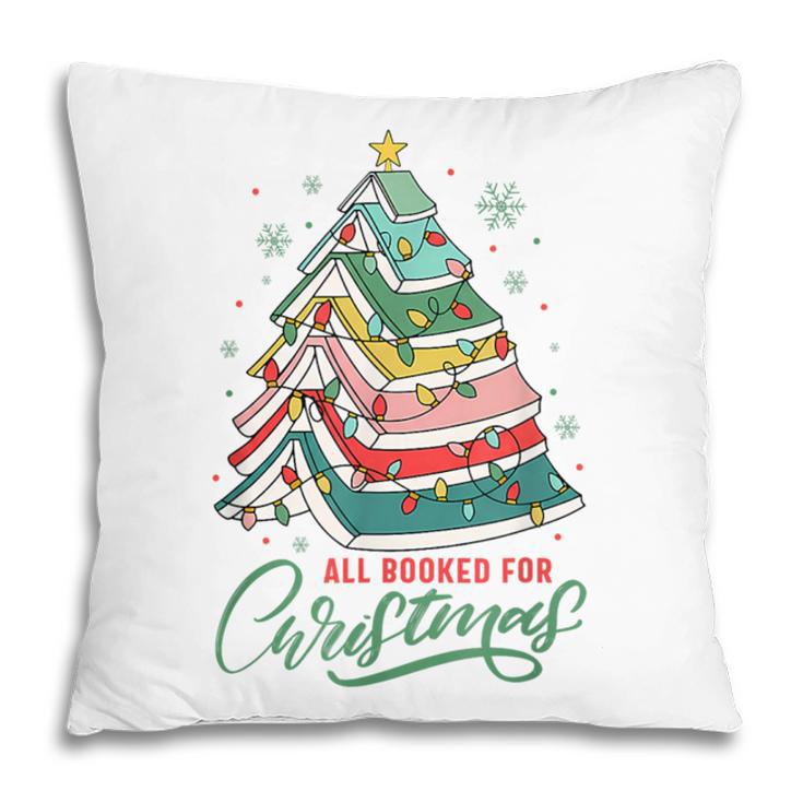 All Booked For Christmas Book Xmas Tree Lights Reading Girly Pillowcase