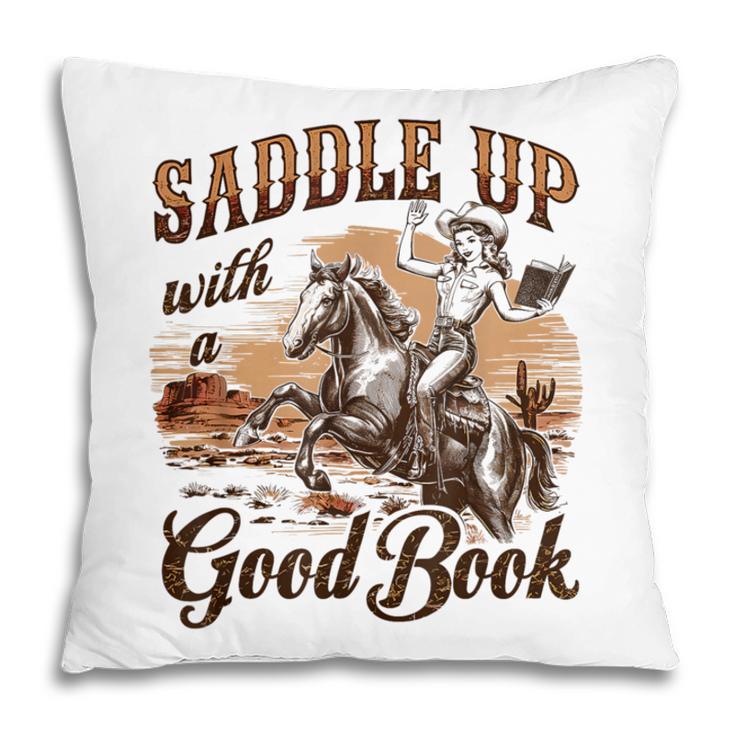 Bookish Retro Western Cowgirl Texas Book Lover Novel Reader Pillowcase