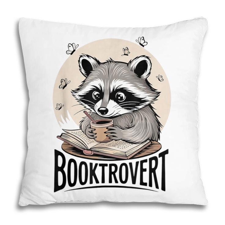 Booktrovert Raccoon Reading And Coffee For Book Lover Pillowcase