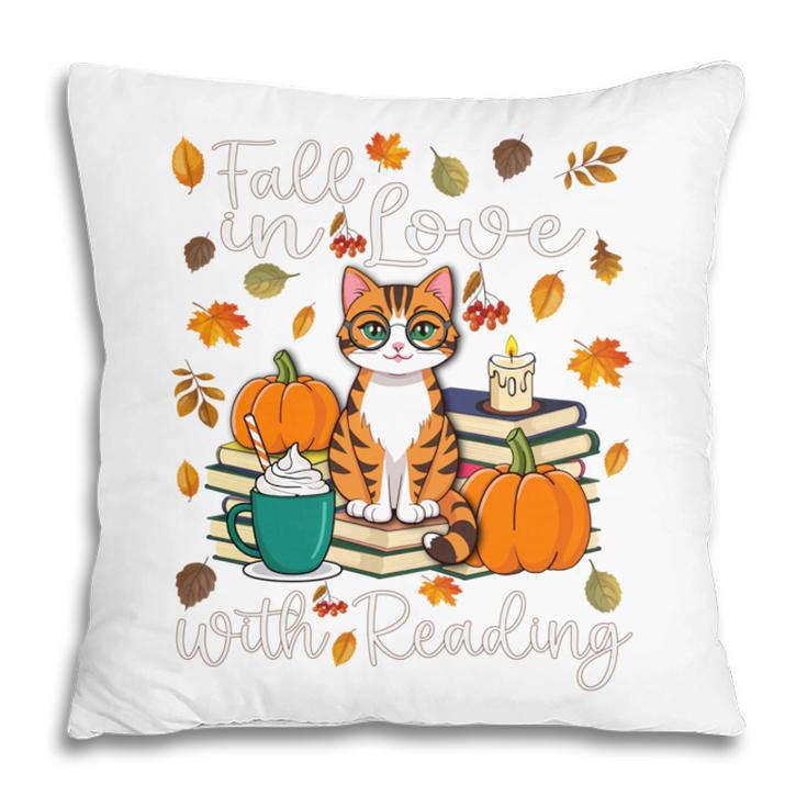 Cat Fall In Love With Reading Book Lover Autumn Pillowcase