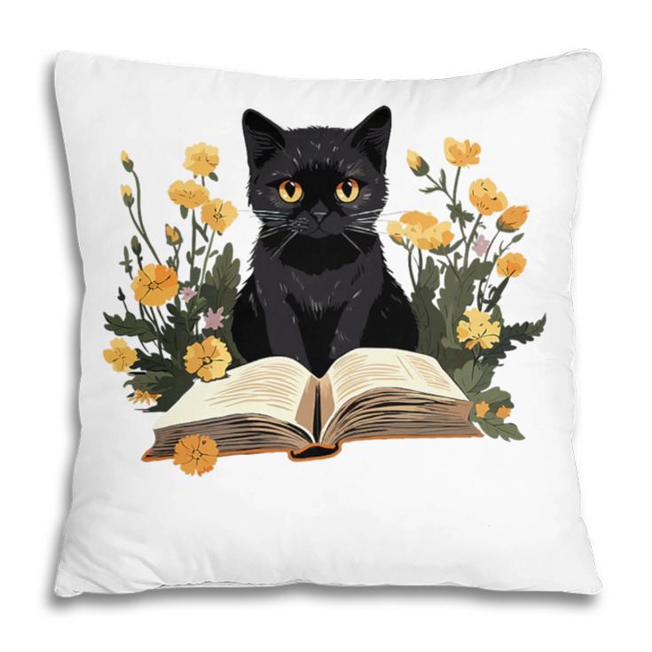 Cat Shirts For Women Book Lover Shirt Cute Cat And Book Premium Tri-Blend Pillowcase
