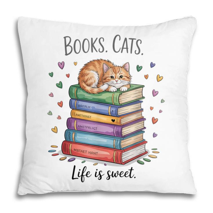 Cats Books Lover Men Women Pillowcase Cats Books Lover Men Women Pillowcase
