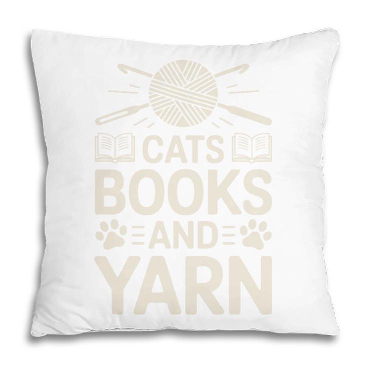 Cats Books And Yarn Crocheter Crocheting Pillowcase