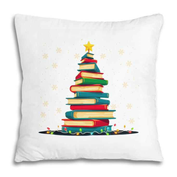 Christmas Tree Of Books Holiday Pillowcase