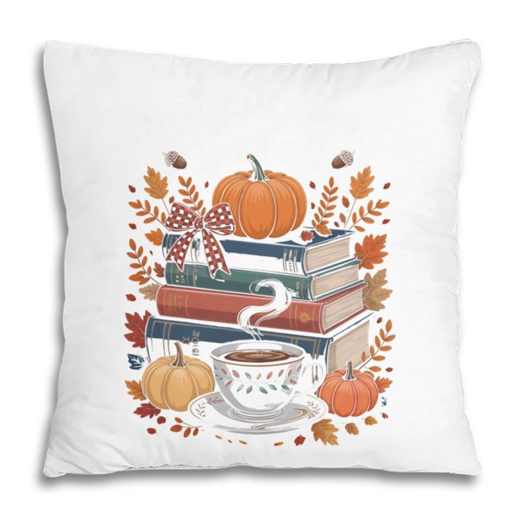 Cozy Autumn Books Fully Booked For Fall Books Pumpkin Pillowcase