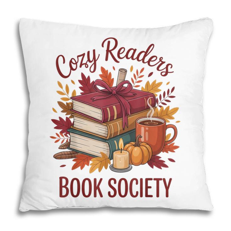 Cozy Readers Book Society Fall Autumn Floral Pumpkin Season Pillowcase
