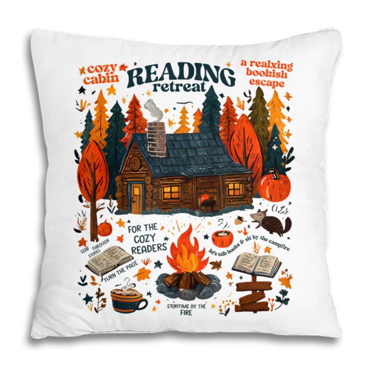Cozy Reading Cabin Retreat Fall Bookish Autumn Cozy Reader Pillowcase