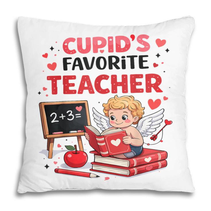 Cupid's Favorite Math Teacher Valentine Reading Book Women Pillowcase