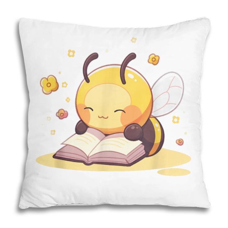 Cute Bee Reading Book Teacher Student Reader Graphic For Men Women Kids Pillowcase