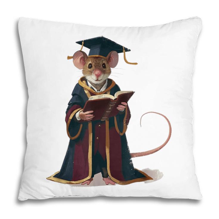 Cute Mouse Reading Book Graduation Pillowcase