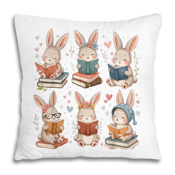 Cute Teacher Bunny Rabbit Reading Easter Bunnies Book Lovers Pillowcase Cute Teacher Bunny Rabbit Reading Easter Bunnies Book Lovers Pillowcase