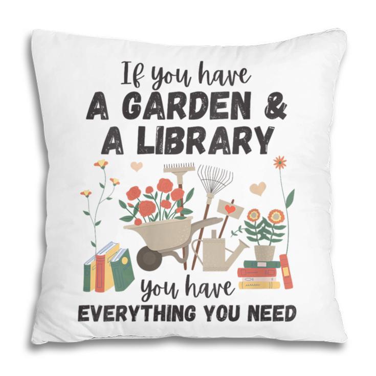 Gardening & Library Lover Books Reading Plants Cute Pillowcase