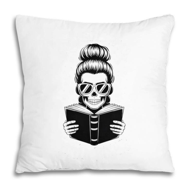 Good Girls Read Bad Books Skeleton Pillowcase