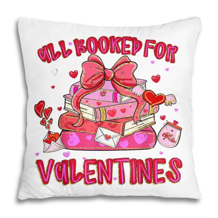 Groovy All Booked For Valentines Books Pink Coquette Bow Pillowcase