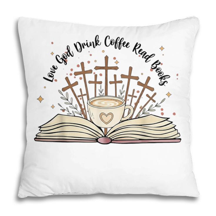 Groovy Flowers Love God Drink Coffee Read Books Christian Pillowcase