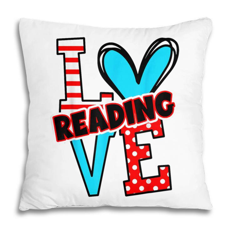 I Heart Books Love Reading Red And Stripe Animated Cat For Men Women Girls Kids Pillowcase