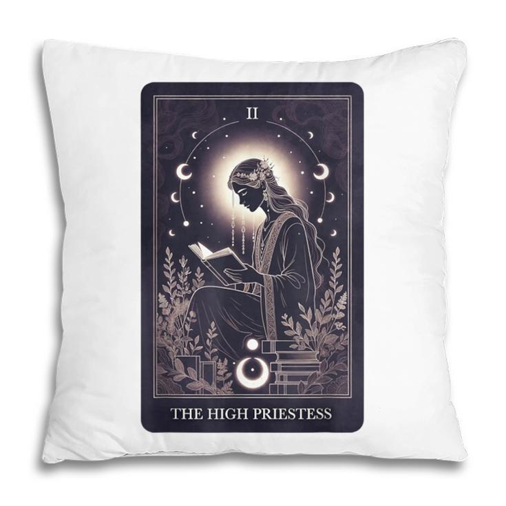 High Priestess Tarot Art Celestial Mystic Book Lover Pillowcase