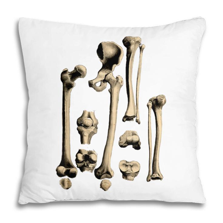 Hip And Leg Bones Book Print Vintage Human Bones Pillowcase