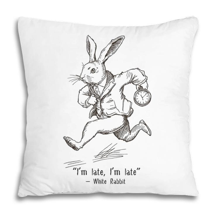 I'm Late I'm Late Rabbit From Alice Wonderland Book Pillowcase