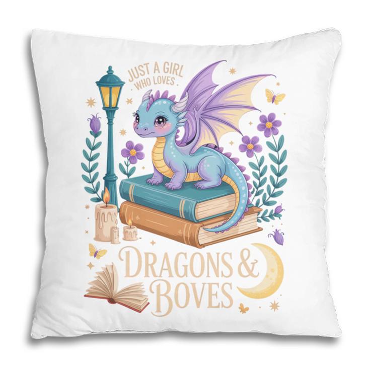 Just a Girl Who Loves Dragons & Books Reader Fantasy Fun Premium Tri-Blend Pillowcase