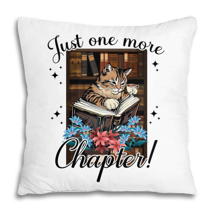 Just One More Chapter Cat Reading Books Coffee Lovers Premium Tri-Blend Pillowcase