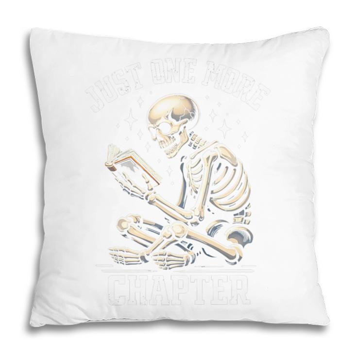 Just One More Chapter Reading Skeleton Book Lover Premium Tri-Blend Pillowcase