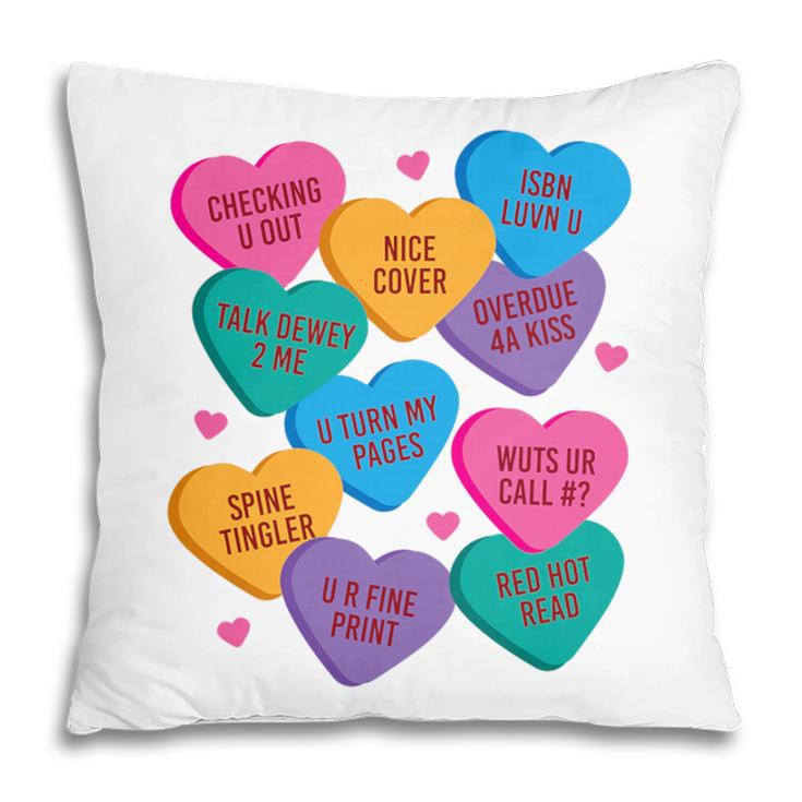 Librarian Shirt Valentines Book Worm Reading Tshirt Premium Tri-Blend Pillowcase