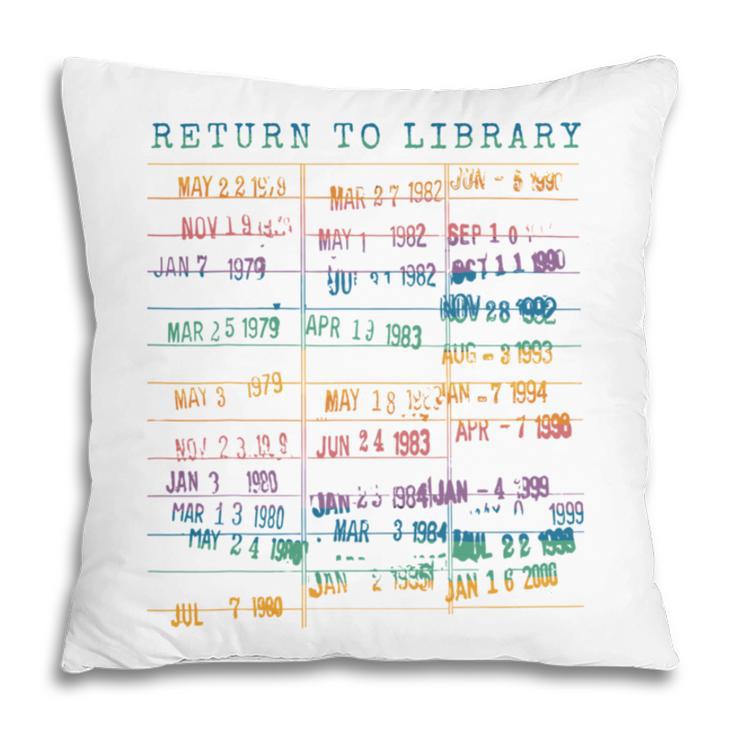 Library Card Vintage Book Due Date Bookish Rainbow Reading Pillowcase Library Card Vintage Book Due Date Bookish Rainbow Reading Pillowcase