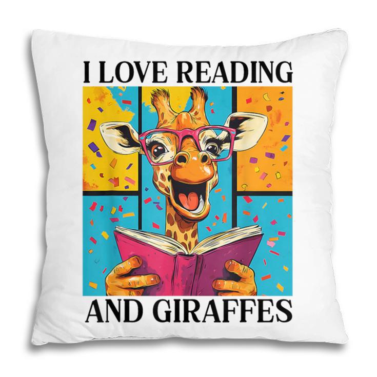 Love Reading And Giraffes Cute Giraffe Reading Book Lovers Pillowcase