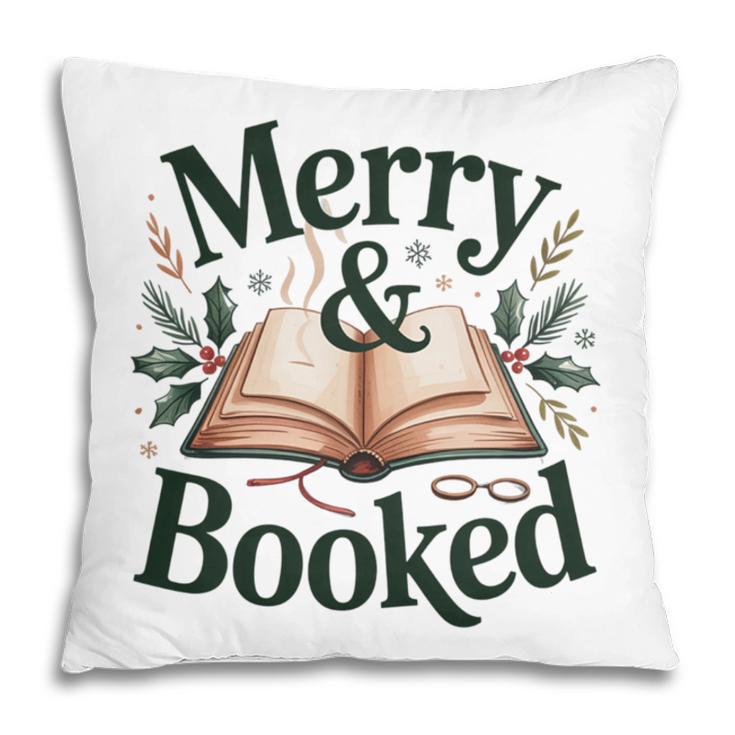 Merry And Booked Holiday Reading Winter Book Lover Premium Tri-Blend Pillowcase